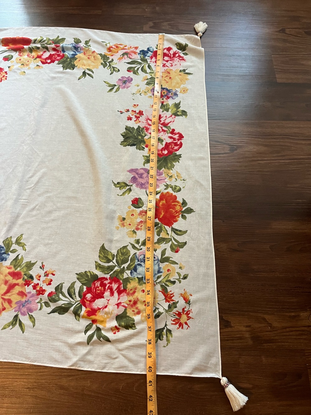 NWOT J.JILL FLORAL SQUARE SCARF WITH TASSELS - Picture 8 of 8